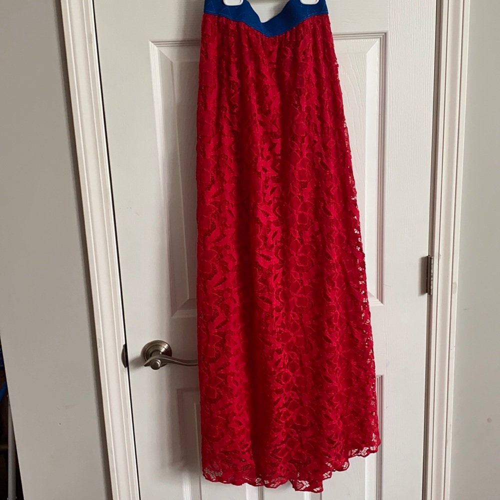 LLR LUCY - worn once red with blue waistband